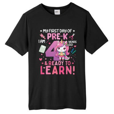 My First Day Of Prek IM 4 Years Old And Ready To Learn Gift Tall Fusion ChromaSoft Performance T-Shirt