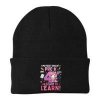 My First Day Of Prek IM 4 Years Old And Ready To Learn Gift Knit Cap Winter Beanie