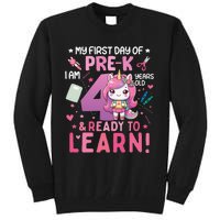 My First Day Of Prek IM 4 Years Old And Ready To Learn Gift Tall Sweatshirt