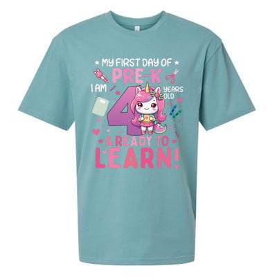 My First Day Of Prek IM 4 Years Old And Ready To Learn Gift Sueded Cloud Jersey T-Shirt