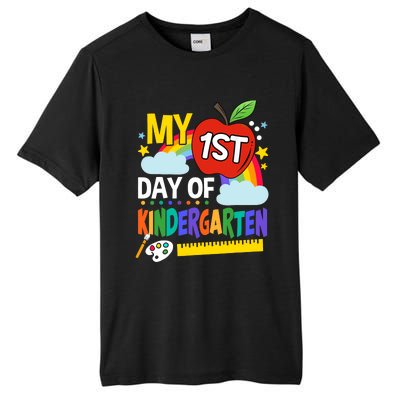 My First Day Of Kindergarten Funny Colorful Rainbow Tall Fusion ChromaSoft Performance T-Shirt