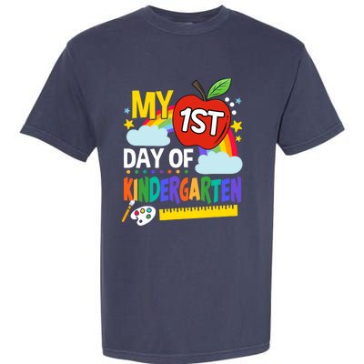 My First Day Of Kindergarten Funny Colorful Rainbow Garment-Dyed Heavyweight T-Shirt