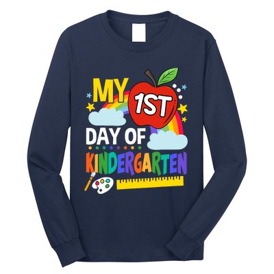 My First Day Of Kindergarten Funny Colorful Rainbow Long Sleeve Shirt