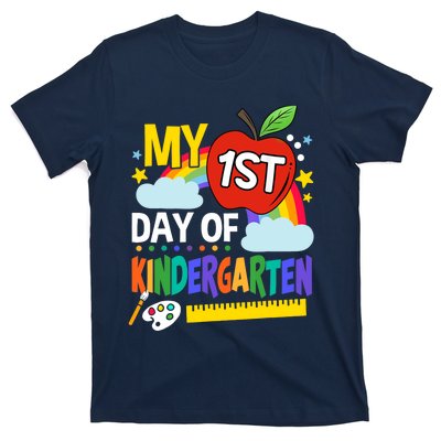 My First Day Of Kindergarten Funny Colorful Rainbow T-Shirt