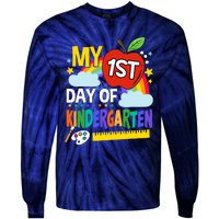 My First Day Of Kindergarten Funny Colorful Rainbow Tie-Dye Long Sleeve Shirt