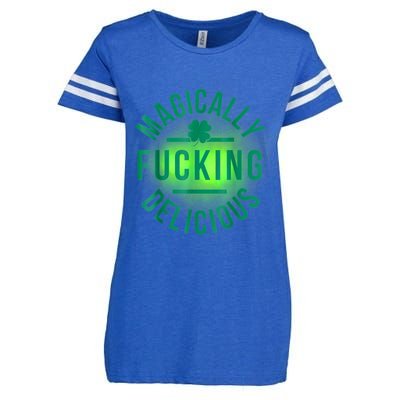 Magically Fucking Delicious Funny Shamrock St. Patrick's Day Enza Ladies Jersey Football T-Shirt