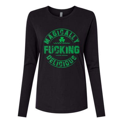 Magically Fucking Delicious St Patricks Day Womens Naughty Womens Cotton Relaxed Long Sleeve T-Shirt