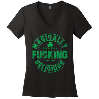 Magically Fucking Delicious St Patricks Day Womens Naughty Women's V-Neck T-Shirt