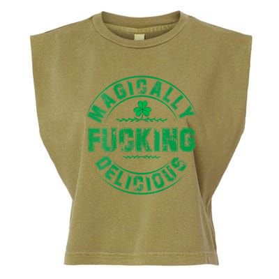 Magically Fucking Delicious St Patricks Day Womens Naughty Garment-Dyed Women's Muscle Tee