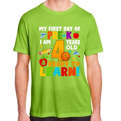 My First Day Of Pre K I Am 4 Years Old First Day Of School Adult ChromaSoft Performance T-Shirt