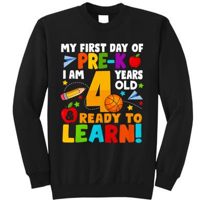 My First Day Of Pre K I Am 4 Years Old First Day Of School Sweatshirt