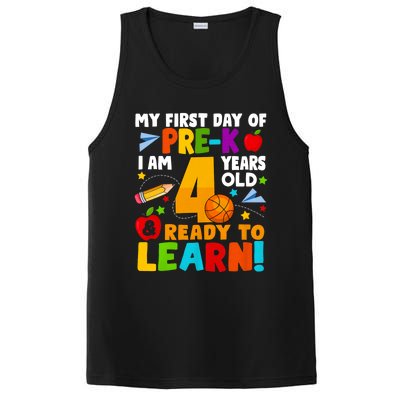 My First Day Of Pre K I Am 4 Years Old First Day Of School PosiCharge Competitor Tank