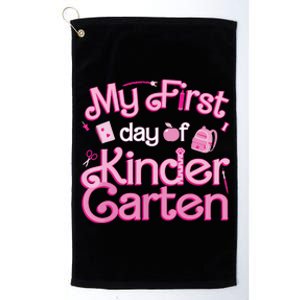 My First Day Of Kindergarten Back To School Girl Platinum Collection Golf Towel