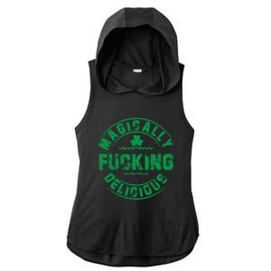 Magically Fucking Delicious Funny St Patricks Day Ladies PosiCharge Tri-Blend Wicking Draft Hoodie Tank