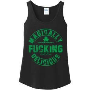 Magically Fucking Delicious Funny St Patricks Day Ladies Essential Tank