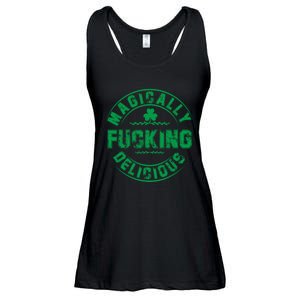 Magically Fucking Delicious Funny St Patricks Day Ladies Essential Flowy Tank