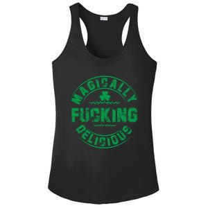 Magically Fucking Delicious Funny St Patricks Day Ladies PosiCharge Competitor Racerback Tank