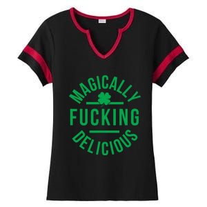 Magically Fucking Delicious Funny St Patricks Day Ladies Halftime Notch Neck Tee