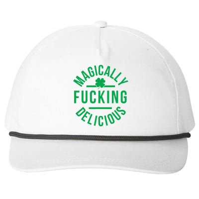 Magically Fucking Delicious Funny St Patricks Day Snapback Five-Panel Rope Hat