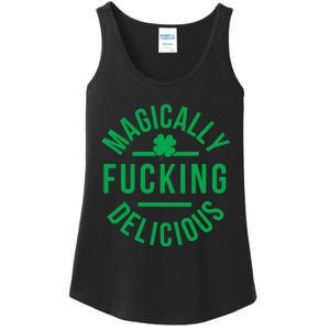 Magically Fucking Delicious Funny St Patricks Day Ladies Essential Tank