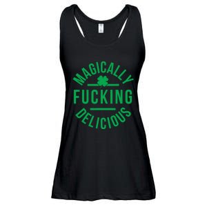 Magically Fucking Delicious Funny St Patricks Day Ladies Essential Flowy Tank