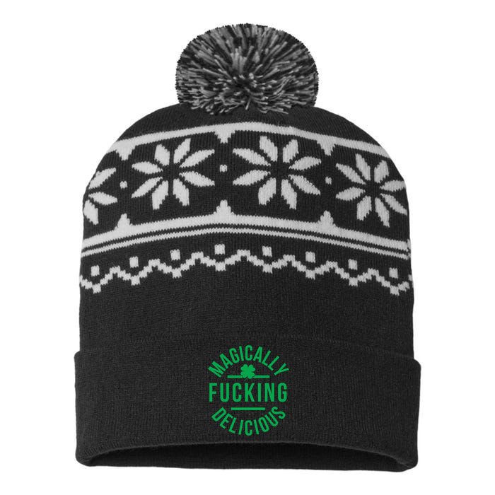 Magically Fucking Delicious Funny St Patricks Day USA-Made Snowflake Beanie