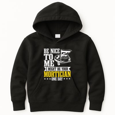Mortician Funeral Director Undertaker Casket Be Nice Kids Hoodie
