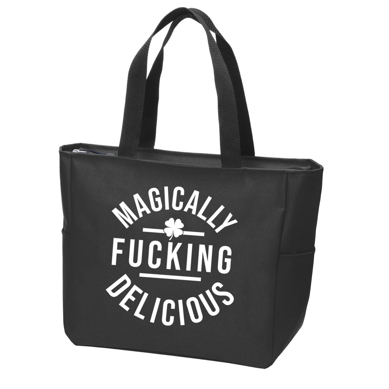 Magically Fucking Delicious St Patrick's Day Funny Zip Tote Bag