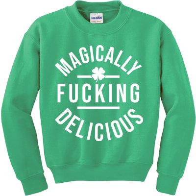 Magically Fucking Delicious St Patrick's Day Funny Kids Sweatshirt