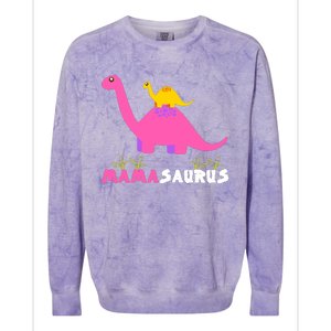 Mamasaurus Funny Dinosaur Mama Saurus Dinosaur Mom Mother Colorblast Crewneck Sweatshirt