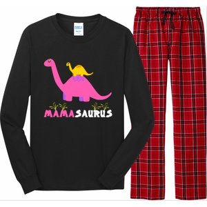 Mamasaurus Funny Dinosaur Mama Saurus Dinosaur Mom Mother Long Sleeve Pajama Set