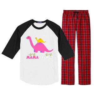 Mamasaurus Funny Dinosaur Mama Saurus Dinosaur Mom Mother Raglan Sleeve Pajama Set