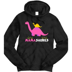 Mamasaurus Funny Dinosaur Mama Saurus Dinosaur Mom Mother Tie Dye Hoodie