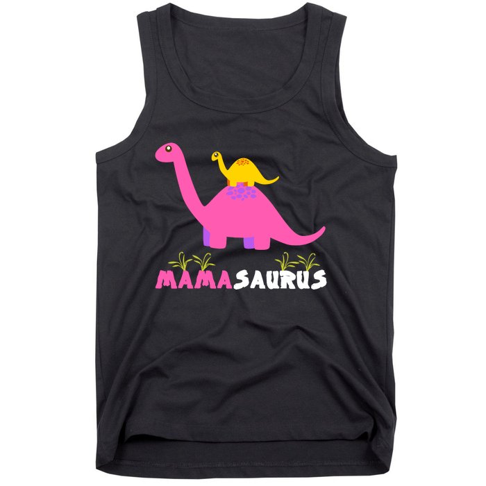 Mamasaurus Funny Dinosaur Mama Saurus Dinosaur Mom Mother Tank Top