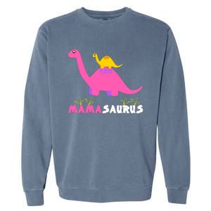 Mamasaurus Funny Dinosaur Mama Saurus Dinosaur Mom Mother Garment-Dyed Sweatshirt