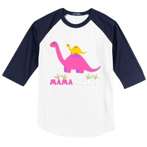 Mamasaurus Funny Dinosaur Mama Saurus Dinosaur Mom Mother Baseball Sleeve Shirt