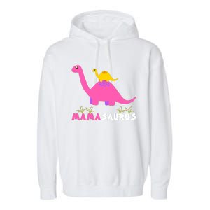 Mamasaurus Funny Dinosaur Mama Saurus Dinosaur Mom Mother Garment-Dyed Fleece Hoodie