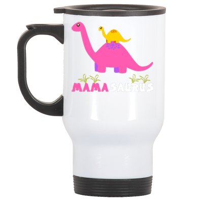 Mamasaurus Funny Dinosaur Mama Saurus Dinosaur Mom Mother Stainless Steel Travel Mug