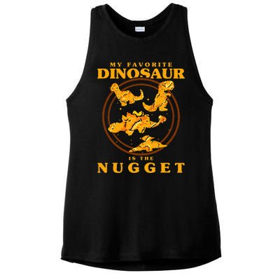 My Favorite Dinosaur Nugget Nugget Lover Chicken Nuggets Ladies PosiCharge Tri-Blend Wicking Tank