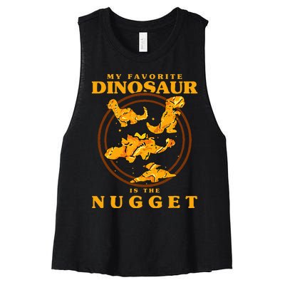 My Favorite Dinosaur Nugget Nugget Lover Chicken Nuggets Women's Racerback Cropped Tank