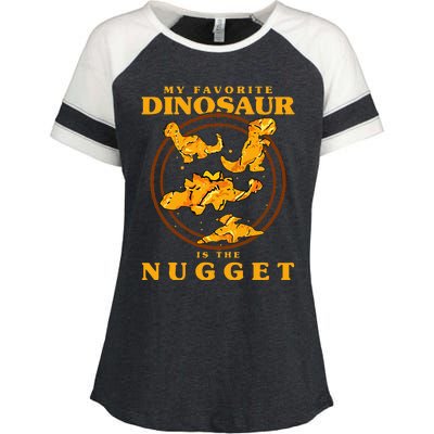 My Favorite Dinosaur Nugget Nugget Lover Chicken Nuggets Enza Ladies Jersey Colorblock Tee