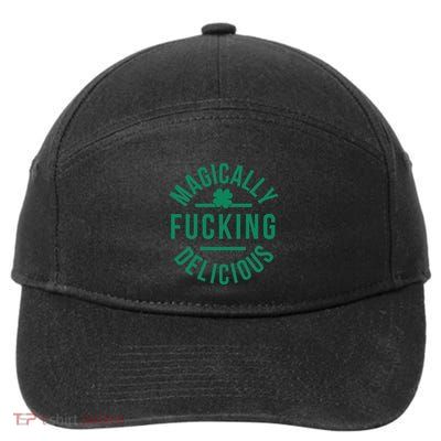 Magically Fucking Delicious Funny Shamrock St. Patrick's Day 7-Panel Snapback Hat