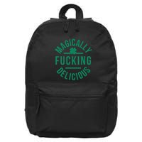 Magically Fucking Delicious Funny Shamrock St. Patrick's Day 16 in Basic Backpack