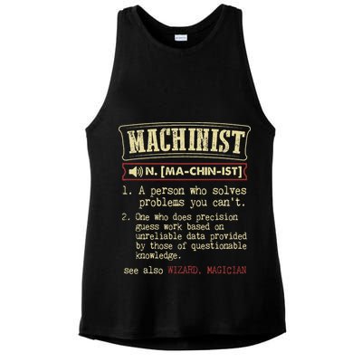 Machinist Funny Dictionary Definition Ladies PosiCharge Tri-Blend Wicking Tank