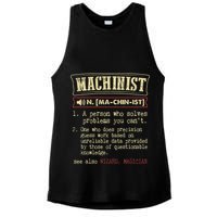 Machinist Funny Dictionary Definition Ladies PosiCharge Tri-Blend Wicking Tank