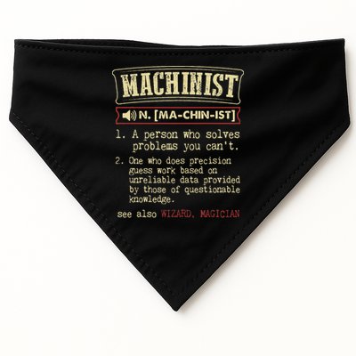 Machinist Funny Dictionary Definition USA-Made Doggie Bandana