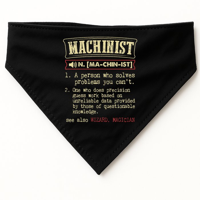 Machinist Funny Dictionary Definition USA-Made Doggie Bandana