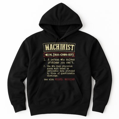 Machinist Funny Dictionary Definition Hoodie