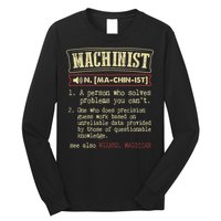 Machinist Funny Dictionary Definition Long Sleeve Shirt