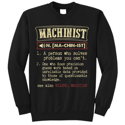 Machinist Funny Dictionary Definition Sweatshirt